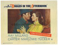 9d275 BUGLES IN THE AFTERNOON LC #3 '52 romantic close up of Ray Milland & pretty Helena Carter!