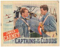 9d290 CAPTAINS OF THE CLOUDS LC '42 c/u of James Cagney glaring at Dennis Morgan by WWII bi-plane!