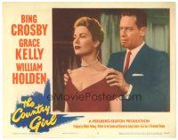 9d319 COUNTRY GIRL LC #3 '54 close up of William Holden holding Grace Kelly's shoulders!