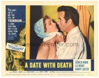 9d338 DATE WITH DEATH LC #7 '59 Gerald Mohr threatens sexy near-naked Liz Reznay!