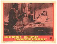 9d340 DAYS OF WINE & ROSES LC #4 '63 Blake Edwards, Jack Lemmon dances for Lee Remick in bed!