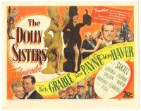 9d043 DOLLY SISTERS TC '45 sexy entertainers Betty Grable & June Haver in wild outfits!