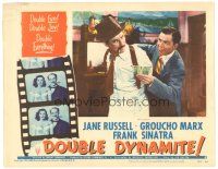 9d361 DOUBLE DYNAMITE LC #6 '51 Frank Sinatra helps Groucho Marx with his coat & gives him cash!