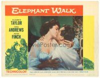 9d376 ELEPHANT WALK LC #5 R60 romantic close up of sexy Elizabeth Taylor & Peter Finch kissing!