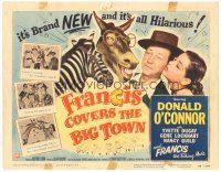9d054 FRANCIS COVERS THE BIG TOWN TC '53 the talking mule, Donald O'Connor, Yvette Dugay!