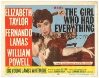 9d057 GIRL WHO HAD EVERYTHING TC '53 close up of sexiest Elizabeth Taylor combing her hair!