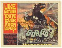 9d059 GORGO TC '61 great artwork of giant monster terrorizing city by Joseph Smith!