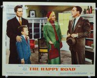 9d457 HAPPY ROAD LC #4 '57 Gene Kelly & Barbara Laage learn their kids have run away!