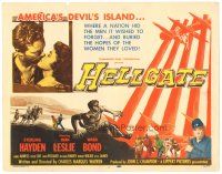 9d066 HELLGATE TC '52 cool artwork of Sterling Hayden in America's Devil's Island!