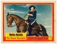 9d484 HORSE SOLDIERS LC #3 '59 best c/u of cavalry man John Wayne on horseback, John Ford