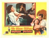 9d487 HUMAN DESIRE LC '54 close up of Broderick Crawford slapping Gloria Grahame in bathroom!