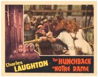 9d490 HUNCHBACK OF NOTRE DAME LC '39 Edmond O'Brien tries to reach condemned Maureen O'Hara!