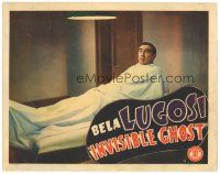 9d510 INVISIBLE GHOST LC '41 shocked Bela Lugosi raising in bed under white sheet!