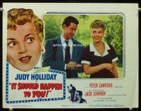 9d516 IT SHOULD HAPPEN TO YOU LC '54 Jack Lemmon in his first, close up with Judy Holliday!