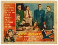 9d528 JET PILOT LC #2 '57 John Wayne stares at Janet Leigh in uniform, Josef von Sternberg