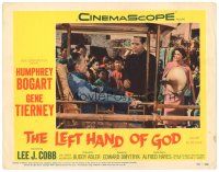 9d566 LEFT HAND OF GOD LC #2 '55 Gene Tierney watches priest Humphrey Bogart talk to Asian man!