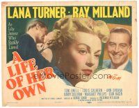 9d089 LIFE OF HER OWN TC '50 sexiest Lana Turner as Lily James who really lived, Ray Milland!
