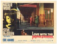9d588 LOVE WITH THE PROPER STRANGER LC #7 '64 Natalie Wood meets Steve McQueen on street corner!