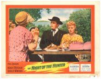 9d650 NIGHT OF THE HUNTER LC #5 '55 Robert Mitchum, Shelley Winters, Charles Laughton classic noir!