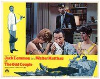 9d659 ODD COUPLE LC #4 '68 Walter Matthau watches Jack Lemmon crying between two girls!
