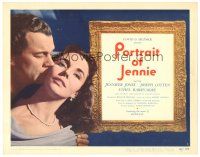 9d118 PORTRAIT OF JENNIE TC '49 close up of Joseph Cotten kissing beautiful Jennifer Jones!
