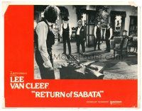 9d726 RETURN OF SABATA LC #1 '72 Lee Van Cleef & three men stare at man by table of guns!