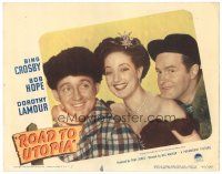 9d736 ROAD TO UTOPIA LC #5 '46 sexy Dorothy Lamour between Bob Hope, & Bing Crosby!
