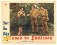 9d737 ROAD TO ZANZIBAR LC '41 Bing Crosby & Bob Hope by sexy naked Dorothy Lamour behind leaves!