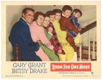 9d743 ROOM FOR ONE MORE LC #2 '52 Cary Grant & Betsy Drake on stairs with their five kids!