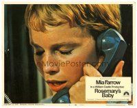 9d744 ROSEMARY'S BABY LC #5 '68 Roman Polanski, super close up of Mia Farrow talking on phone!