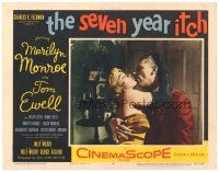 9d003 SEVEN YEAR ITCH LC #4 '55 Billy Wilder, Tom Ewell kisses sexy Marilyn Monroe in fantasy!
