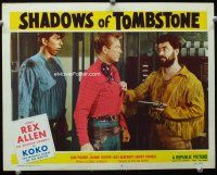 9d772 SHADOWS OF TOMBSTONE LC #3 '53 Slim Pickens watches baddie threaten Rex Allen with his own gun