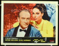 9d782 SHOT IN THE DARK LC #6 '64 c/u of Tracy Reed & George Sanders, directed by Blake Edwards!
