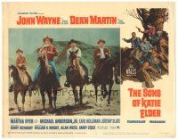 9d812 SONS OF KATIE ELDER LC #7 '65 great line up of John Wayne, Dean Martin & others on horses!