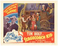 9d825 STAGECOACH KID LC #4 '49 cowboy Tim Holt's stagecoach is held up by two bad guys!