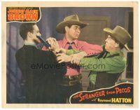 9d835 STRANGER FROM PECOS LC '43 cowboy Johnny Mack Brown breaks up fight between two men!