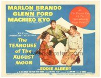 9d146 TEAHOUSE OF THE AUGUST MOON TC '56 art of Asian Marlon Brando, Glenn Ford & Machiko Kyo!