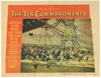9d858 TEN COMMANDMENTS LC #4 '56 Cecil B. DeMille, massive number of extras by Egyptian temple!