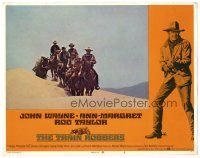 9d914 TRAIN ROBBERS LC #8 '73 John Wayne & Ann-Margret ride with men through desert!