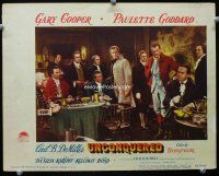 9d924 UNCONQUERED LC #7 '47 large group of men watch Gary Cooper & Howard Da Silva