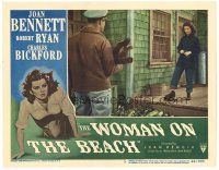 9d976 WOMAN ON THE BEACH LC #2 '46 Robert Ryan loves bad Joan Bennett who only loves money!