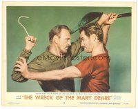 9d980 WRECK OF THE MARY DEARE LC #6 '59 posed super c/u of Gary Cooper & Charlton Heston fighting!