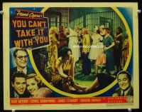 9d989 YOU CAN'T TAKE IT WITH YOU LC '38 directed by Frank Capra, Jean Arthur in jail cell w/women!