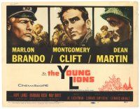 9d162 YOUNG LIONS TC '58 art of Nazi Marlon Brando, Dean Martin & Montgomery Clift!