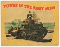 9d996 YOU'RE IN THE ARMY NOW LC '41 wacky Jimmy Durante & Phil Silvers sitting on tank!