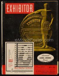 9e066 EXHIBITOR exhibitor magazine July 9, 1952 Laurel Award winners, Marilyn Monroe on cover!