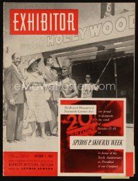 9e069 EXHIBITOR exhibitor magazine October 1, 1952 Snows of Kilimanjaro color fold-out!