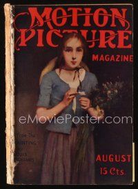 9e111 MOTION PICTURE magazine Aug 1914 Lillian Gish, Norma Talmadge, cool cartoon art of Chaplin!