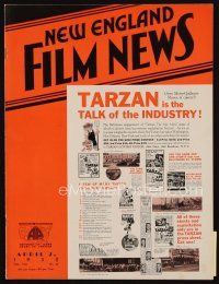 9e057 NEW ENGLAND FILM NEWS exhibitor magazine April 7, 1932 Tarzan is the talk of the industry!