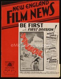 9e058 NEW ENGLAND FILM NEWS exhibitor magazine June 23, 1932 incredible 2-page Mickey Mouse ad!